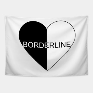 Borderline Personality Disorder heart black and white Tapestry