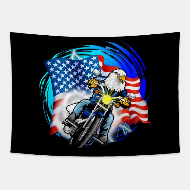 Eagle Rider Tapestry by the Mad Artist