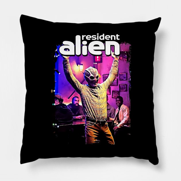 resident alien vintage Pillow by ernestbrooks