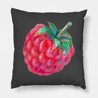 Raspberry in Colored Pencils Pillow