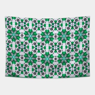 Green Heart Flowers pattern Tapestry