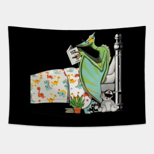 Dinosaur Pterodactyl Bedtime Reading Tapestry