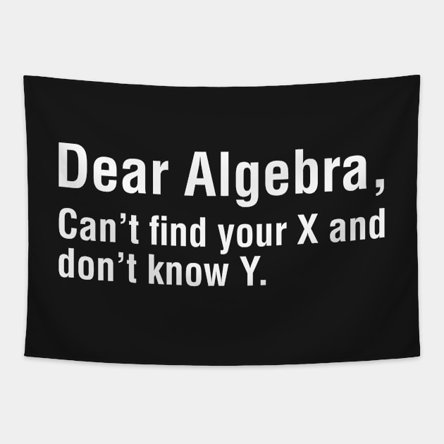 Dear Algebra, Can't Find Your X and Don't Know Why Tapestry by CityNoir