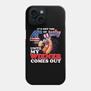 4th of July Hot Dog Wiener Comes Out Adult Humor Phone Case