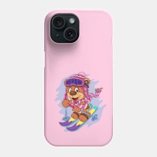 Teddy Bear Skier Phone Case