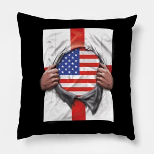 USA Flag English Flag Ripped - Gift for English From USA Pillow
