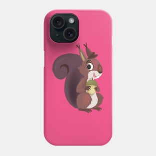 squirrel holds an acorn in its front paws Phone Case