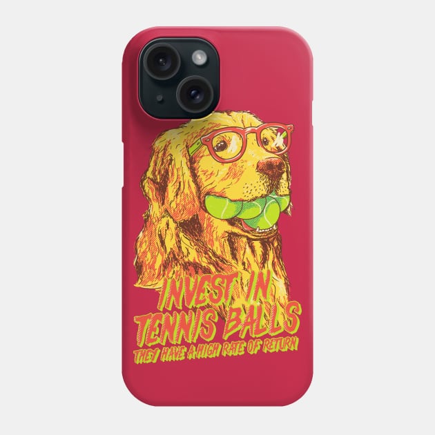 Good Boi Analytics - Invest in Tennis Balls | Funny Golden Retriever Business Plan Phone Case by anycolordesigns