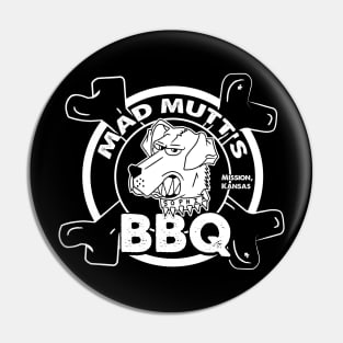 Mad Mutt's BBQ white logo Pin