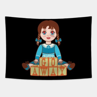 Spooky Haunted Doll Graphic Tapestry