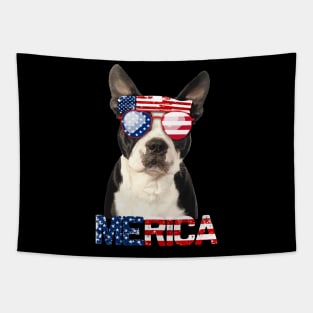 Merica Boston Terriers Dog American Flag 4Th Of July Tapestry