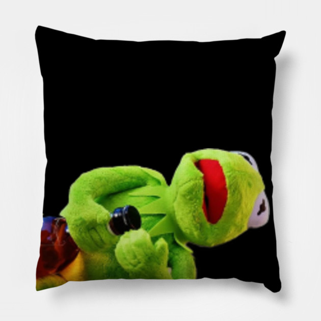 Drunk Kurmit Kermit Pillow Teepublic