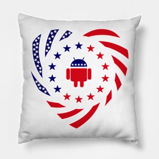 Android Murican Patriot Flag Series (Heart) Pillow