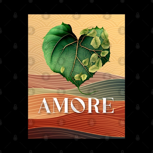 Love Nature No. 5: Valentine's Day Amore on a Dark Background by Puff Sumo