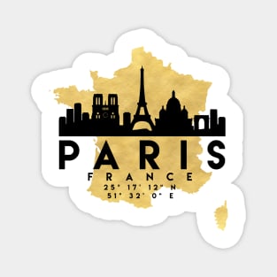 Paris France Skyline Map Art Magnet