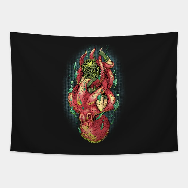 Deep Sea Survival Tapestry by Villainmazk