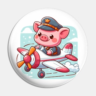 Cute Pilot Pig Pin