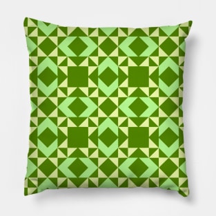 Yellow and Green Wyoming Valley Patchwork Pattern Pillow