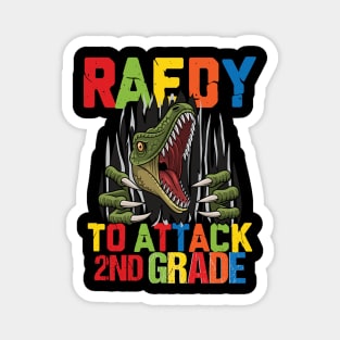 Funny Ready To Attack 2nd Grade Shark First Day of School Gifts Kids Magnet