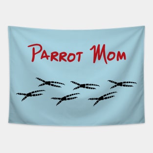 Parrot Mom with Footprints Tapestry