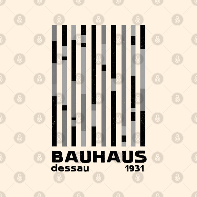 Bauhaus Dessau 1931 Modernist Homage Black Gray Cream by KierkegaardDesignStudio