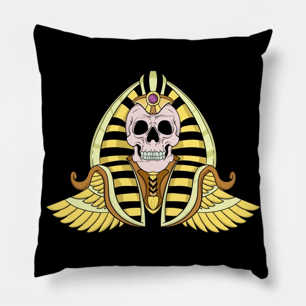 Egyptian King Pharaoh Skull Pillow by Trendy Black Sheep