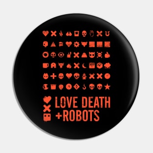 Love Death and Robots All Icons Red Pin