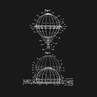 Balloon Vintage Patent Drawing T-Shirt