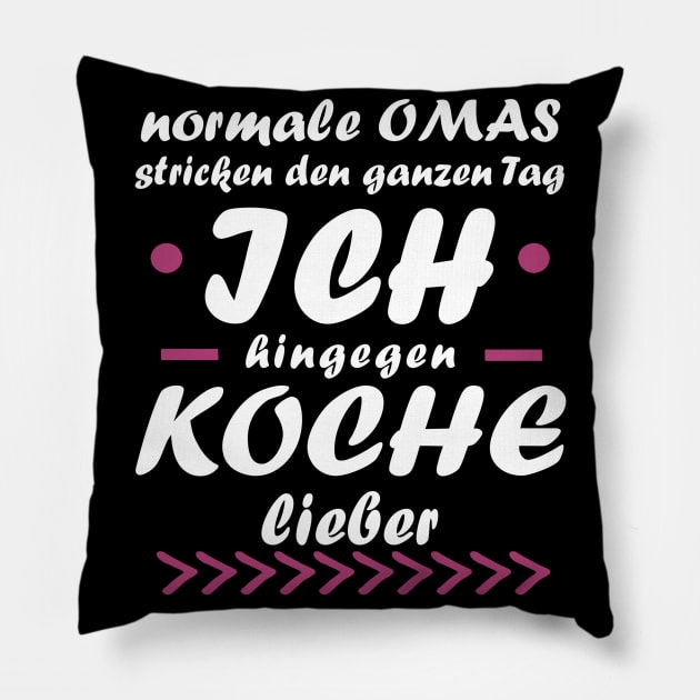 Kochen Oma Essen Lecker Geschenk Küche Pillow by FindYourFavouriteDesign