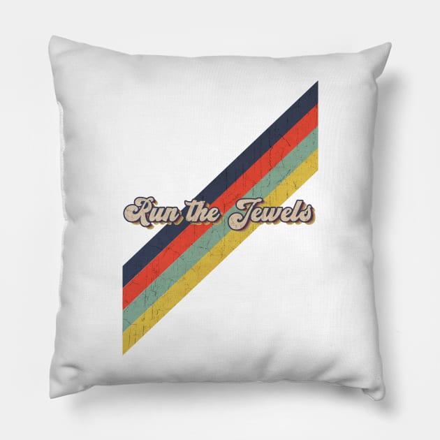 retro vintage color Run the Jewels Pillow by HarryMarket