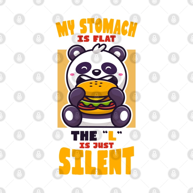 Flat Stomach Cute Panda Burger by crimsonshirt