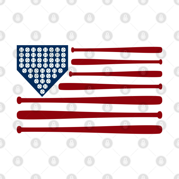 Baseball Bats & Balls USA Flag © Graphic Love Shop by GraphicLoveShop