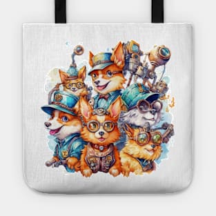 Steampunk Pooches: A Watercolor Woof-fest Tote