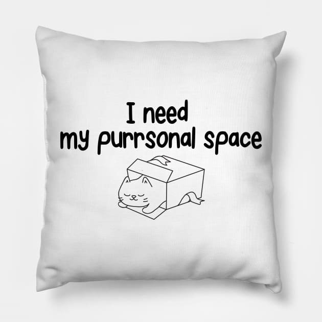 I Need My Purrsonal Space Pillow by twentysevendstudio