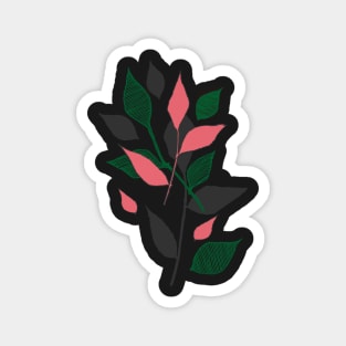 Chocolate brown, green and pink foliage Magnet