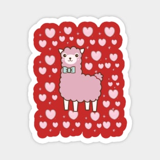 pink llamas and heart Magnet