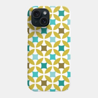 Mid Mod Gold Teal Brown Robin's Egg Blue Decor Print Phone Case