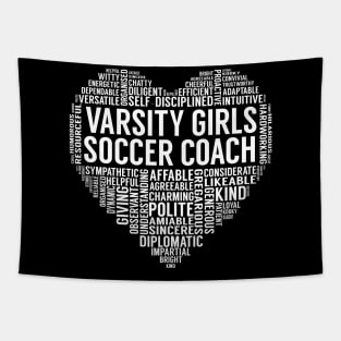 Varsity Girls Soccer Coach Heart Tapestry