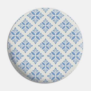 Classic Blue Motif Tile Pattern Pin