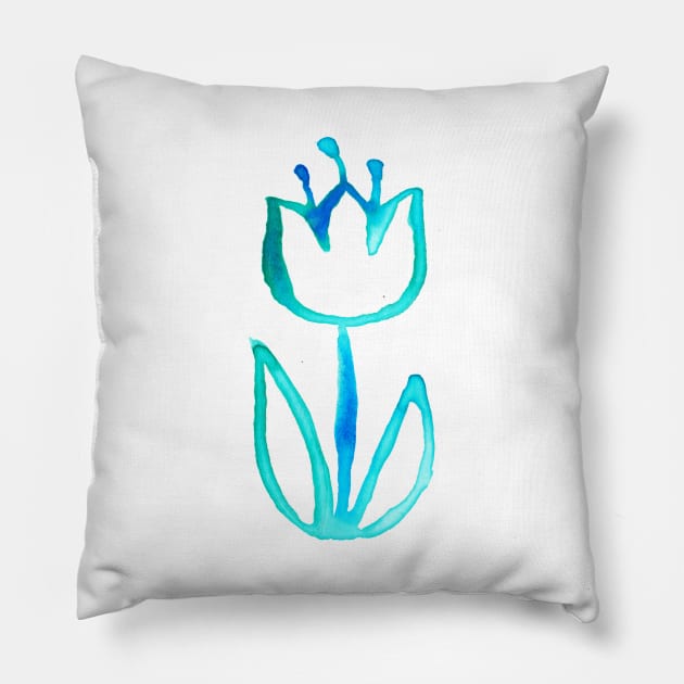 Watercolor Tulip Flower Pillow by saradaboru