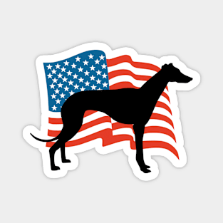 Patriotic American Flag Greyhound Dog 4th of July design Magnet