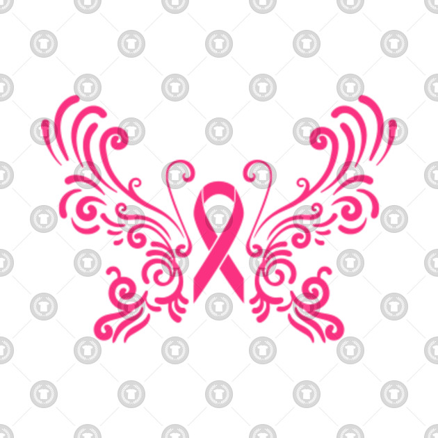 Breast Cancer Ribbon Angel Wings