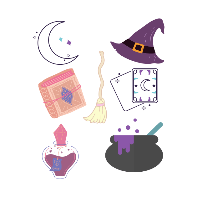 in the world full of princesses be a witch sticker pack by kickstart