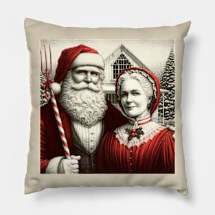 Polar Gothic: Santa & Mrs. Claus' Homestead Portrait Pillow