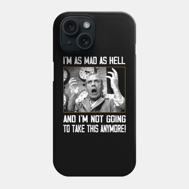 Mad Prophet Manifesto NETWORKs Movie Tees, Howard Beale's Legendary Outbursts on Your Sleeve Phone Case by Fantasy Forest