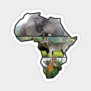 African Wildlife Continent Collage Magnet