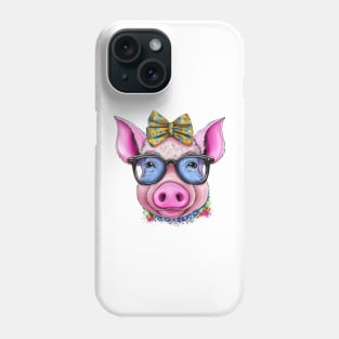 Pig with Glasses #1 Phone Case