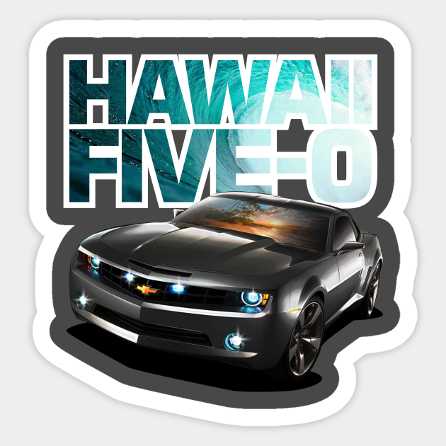 SILVER CAMARO White Outline - Hawaii Five O - Sticker | TeePublic