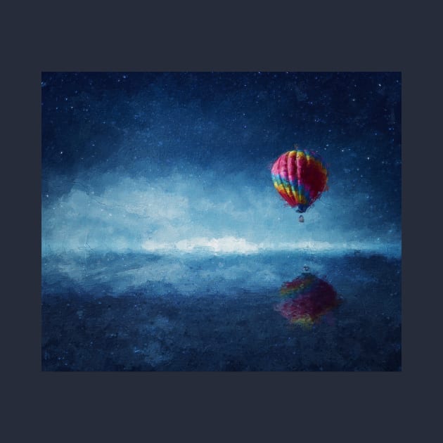 Hot Air Balloon above the sea by psychoshadow