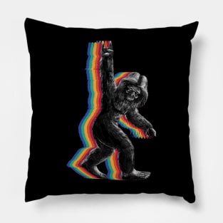 Retro Rock Bigfoot vintage Fun and Nostalgic Sasquatch Pillow